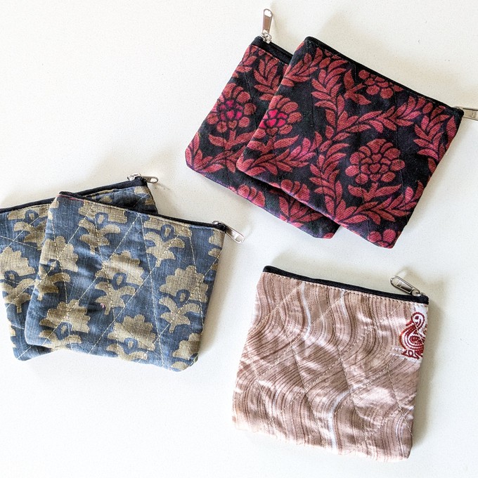 Handmade sari coin pouches from Shakti.ism