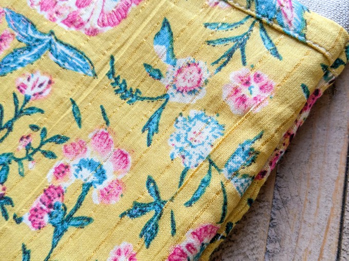 Handmade book/ e-reader / tablet sleeve with pocket, Nepali cotton from Shakti.ism