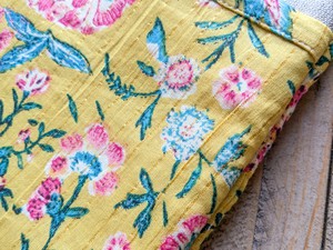 Handmade book/ e-reader / tablet sleeve with pocket, Nepali cotton from Shakti.ism
