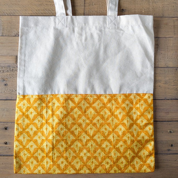 Half sari, half cotton tote bag, ethically handmade in India from Shakti.ism