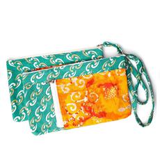Sari wristlet clutch with mobile pocket via Shakti.ism