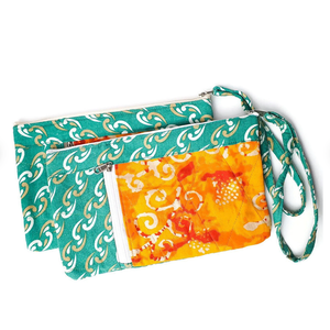 Sari wristlet clutch with mobile pocket from Shakti.ism
