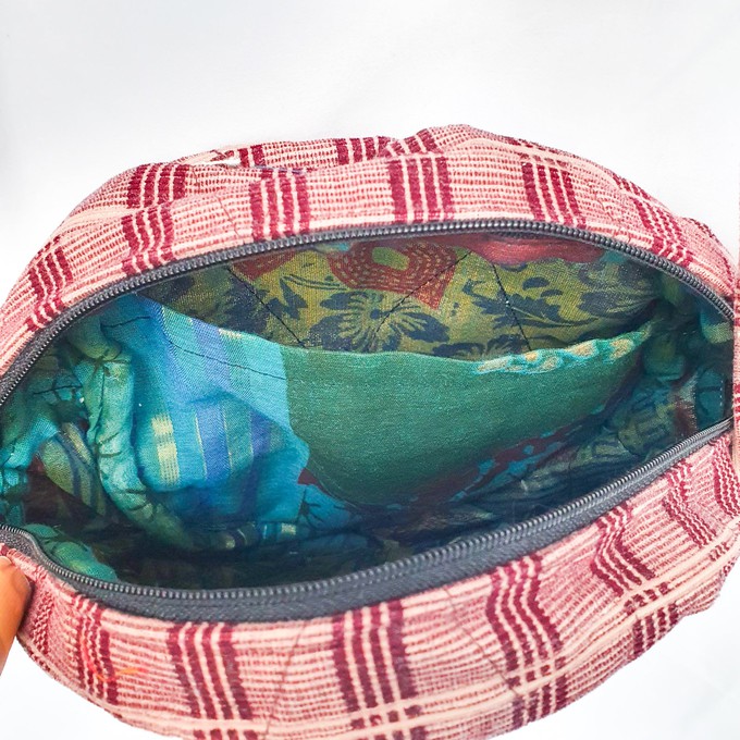 Round sari shoulder bag from Shakti.ism