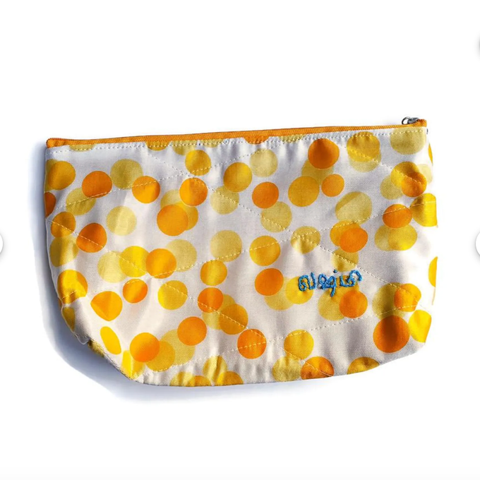Flat bottom upcycled sari pouch from Shakti.ism