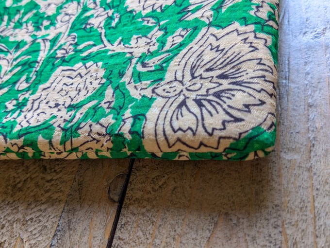 Handmade book/ e-reader / tablet sleeve with pocket, Nepali cotton from Shakti.ism