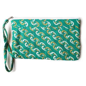 Sari wristlet clutch with mobile pocket from Shakti.ism
