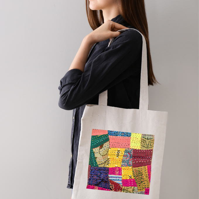 Sari patchwork cotton tote bag from Shakti.ism