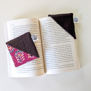 Handmade Colourful Fabric Book Page Corner, Block Print and Sari Fabric Scraps from Shakti.ism