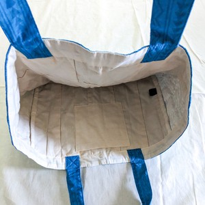 Large sari market tote bag, blue flowers from Shakti.ism