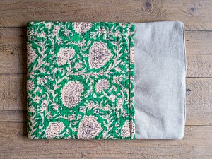 Handmade book/ e-reader / tablet sleeve with pocket, Nepali cotton from Shakti.ism
