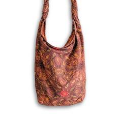 Vibrant crossbody sling handbag with knotted strap via Shakti.ism