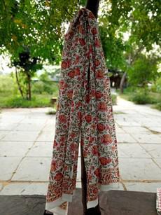 Hand block printed scarf, Indian cotton via Shakti.ism