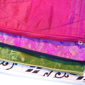 Colourful quilted upcycled sari pouches from Shakti.ism