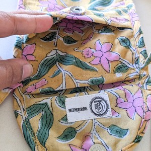 Yellow Block-Printed Crossbody Mobile Phone Cell Phone Bag With Slim Pocket from Shakti.ism