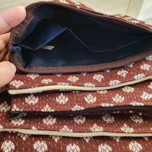 Upcycled sari clutch with kantha stitch from Shakti.ism