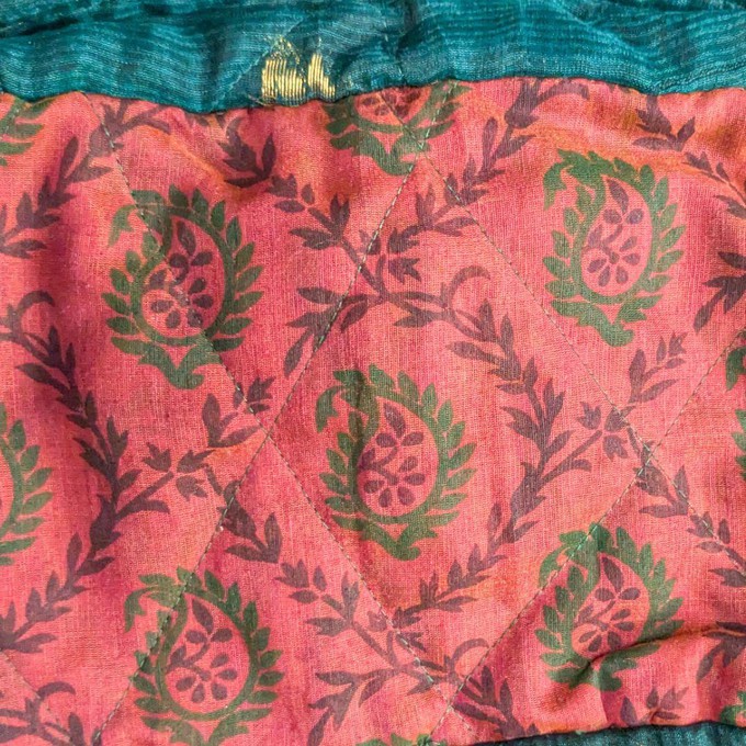 Large colourful upcycled sari box pouches from Shakti.ism