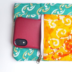 Sari wristlet clutch with mobile pocket from Shakti.ism