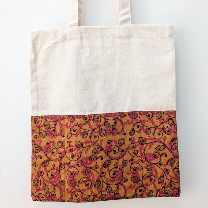 Half sari, half cotton tote bag, ethically handmade in India from Shakti.ism