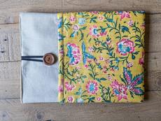 Handmade book/ e-reader / tablet sleeve with pocket, Nepali cotton via Shakti.ism