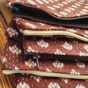 Upcycled sari clutch with kantha stitch from Shakti.ism