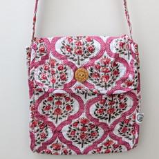 Quilted Block-Printed Cotton Crossbody Bag – Fair Trade Handmade Eco-Friendly Satchel via Shakti.ism
