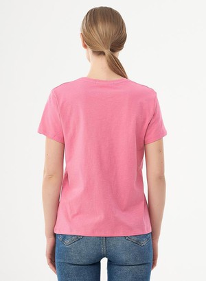 Basic T-Shirt V-Neck Organic Cotton Hot Pink from Shop Like You Give a Damn