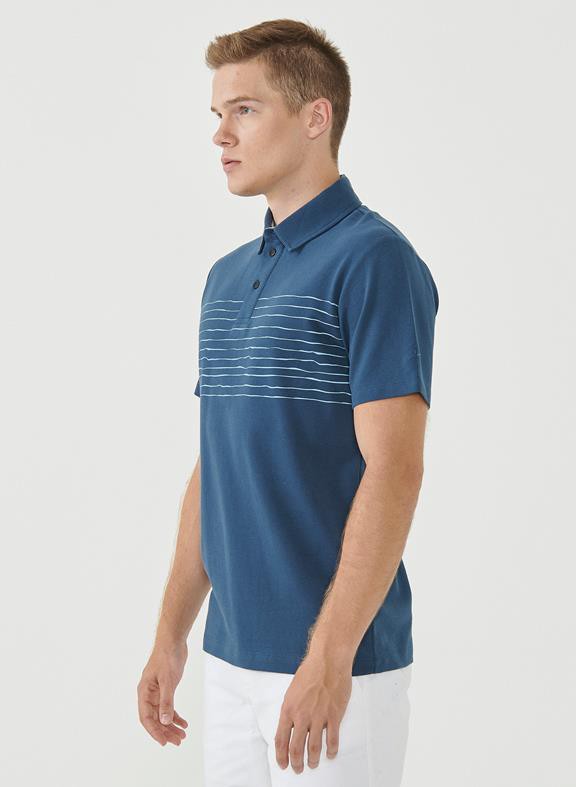 Polo Shirt Lines Navy from Shop Like You Give a Damn