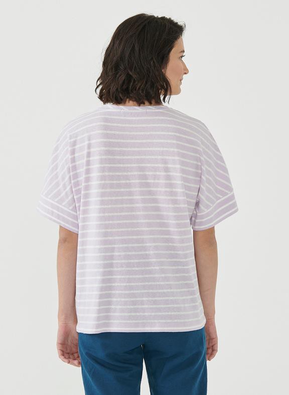 Striped Top Organic Cotton Linen Lavender from Shop Like You Give a Damn