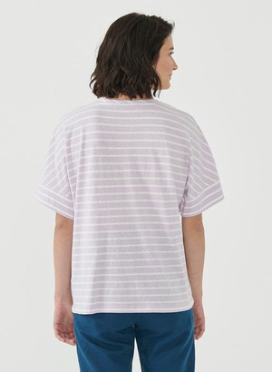 Striped Top Organic Cotton Linen Lavender from Shop Like You Give a Damn