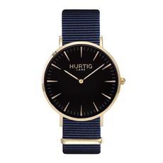 Montezuma Nylon Watch Gold, Black & Ocean Blue via Shop Like You Give a Damn