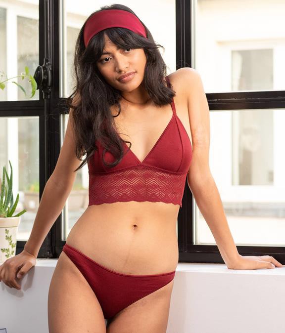 Bralette Longline Dawa Red from Shop Like You Give a Damn