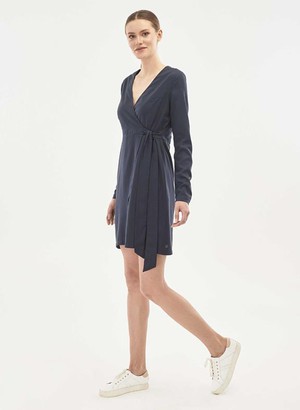 Tencel Wrap Dress Navy from Shop Like You Give a Damn