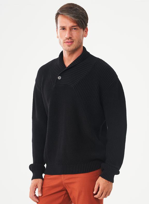 Shawl Collar Sweater Black from Shop Like You Give a Damn