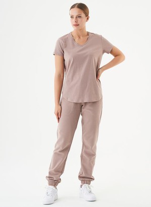 T-Shirt V-Neck Tuba Mocha from Shop Like You Give a Damn