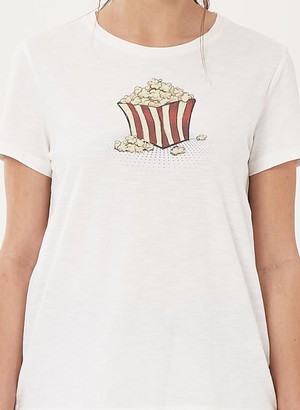 T-Shirt With Popcorn Print White from Shop Like You Give a Damn