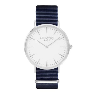 Watch Montezuma Nylon Nato Silver White & Ocean Blue from Shop Like You Give a Damn