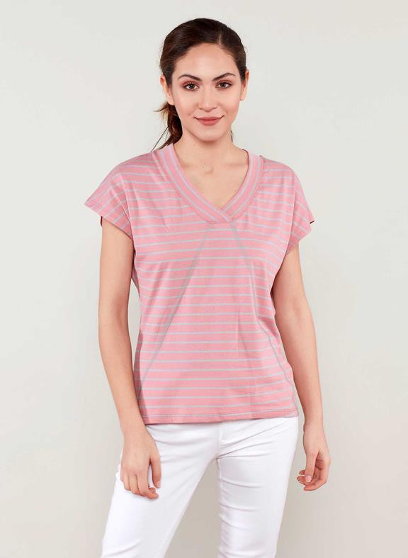 T-Shirt Contrast Seams Peachy Grey from Shop Like You Give a Damn