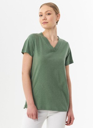 T-Shirt Organic Cotton Linen Green from Shop Like You Give a Damn