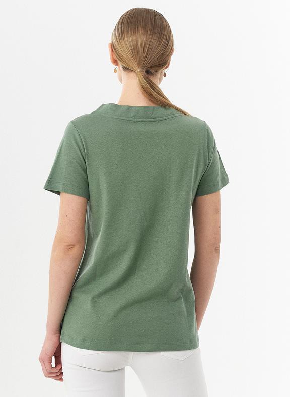 T-Shirt Organic Cotton Linen Green from Shop Like You Give a Damn