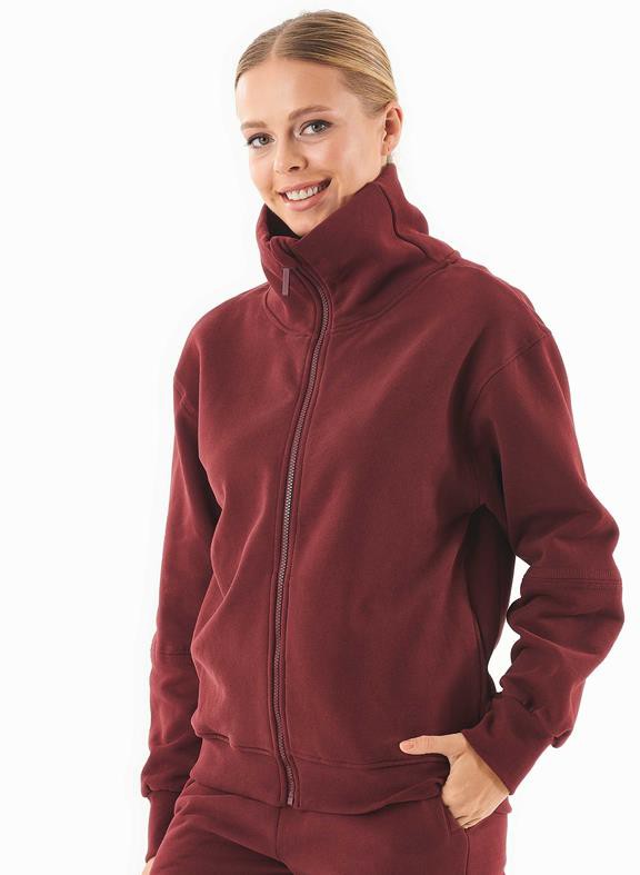 Soft Touch Sweat Jacket Bordeaux from Shop Like You Give a Damn