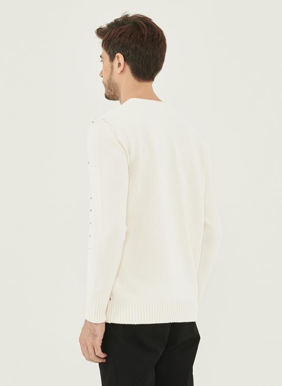 Striped Sweater Off White Dark Grey from Shop Like You Give a Damn