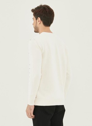 Striped Sweater Off White Dark Grey from Shop Like You Give a Damn