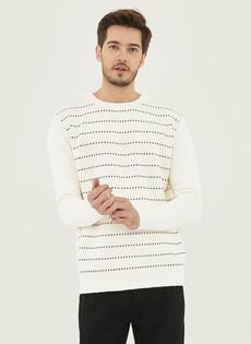 Striped Sweater Off White Dark Grey via Shop Like You Give a Damn