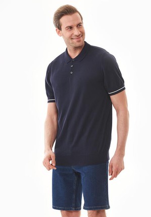 Polo Shirt Knit Navy Blue from Shop Like You Give a Damn