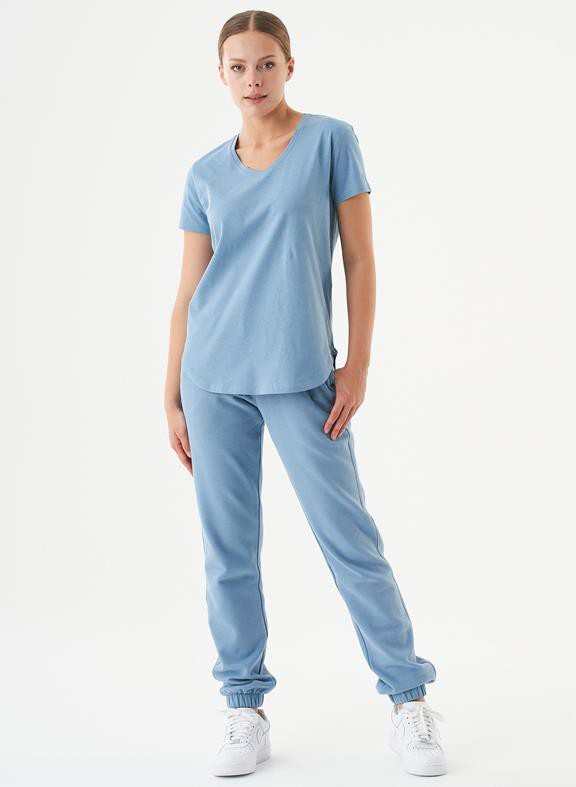 V-Neck T-Shirt Tuba Steel Blue from Shop Like You Give a Damn
