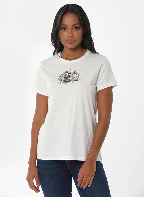 T-Shirt Bus Print White from Shop Like You Give a Damn