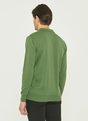 Polo Long Sleeves Organic Cotton Green from Shop Like You Give a Damn