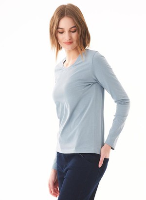 Shirt Long Sleeves Organic Cotton Blue from Shop Like You Give a Damn