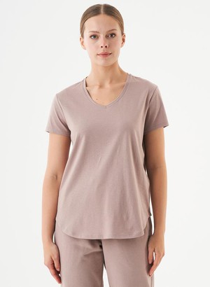 T-Shirt V-Neck Tuba Mocha from Shop Like You Give a Damn