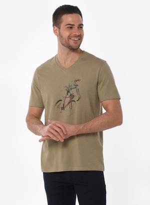 T-Shirt Bicycle Print Olive from Shop Like You Give a Damn